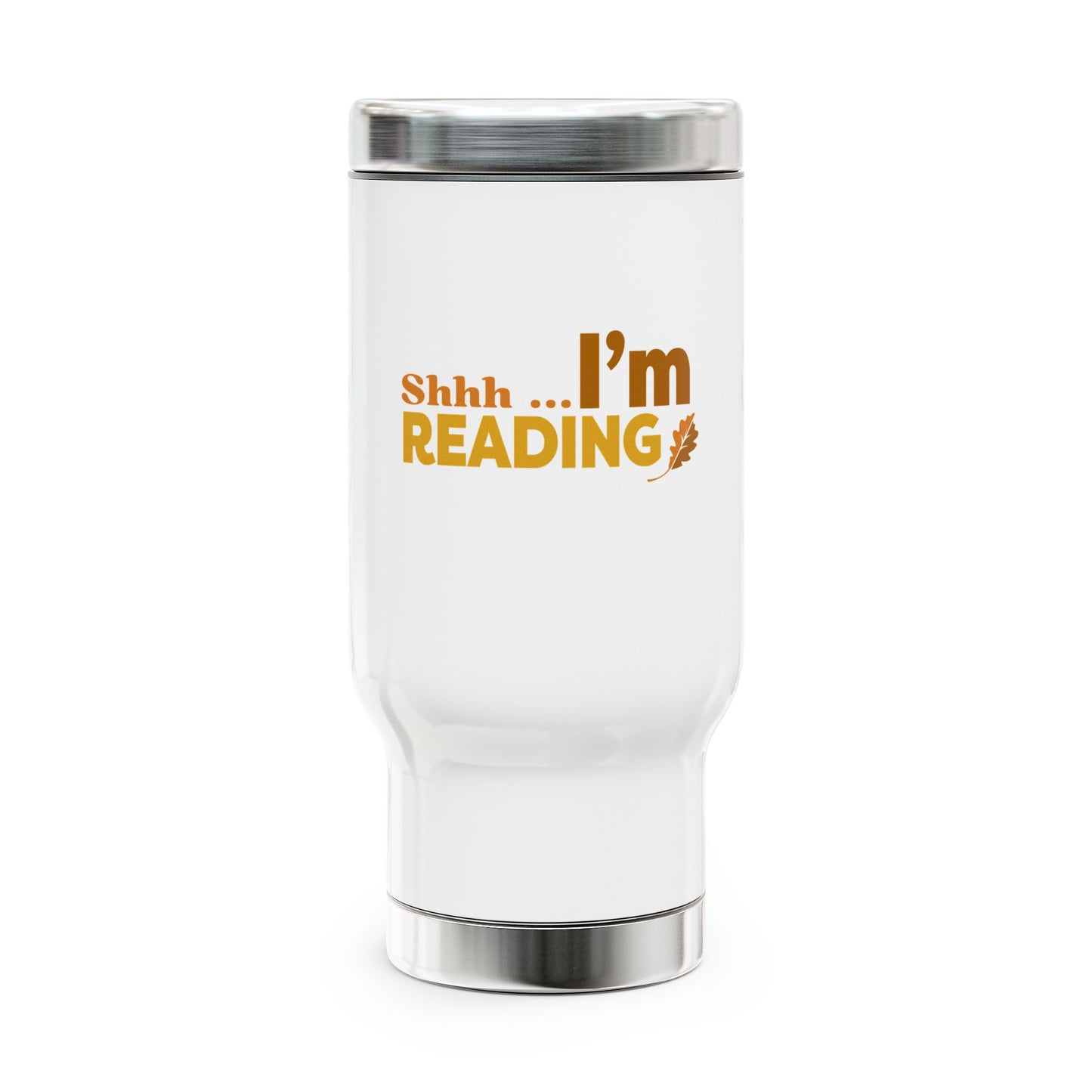 Travel Mug - 'Shhh I'm Reading' Mug with Handle, 14oz