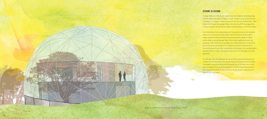 Geodesic structure drawing from Buckminster Fuller Poet of Geometry