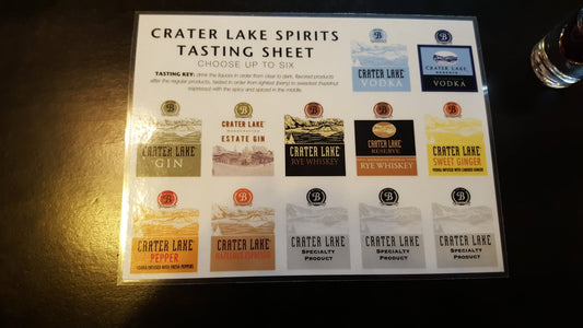 Crater Lake Spirits Tasting Sheet