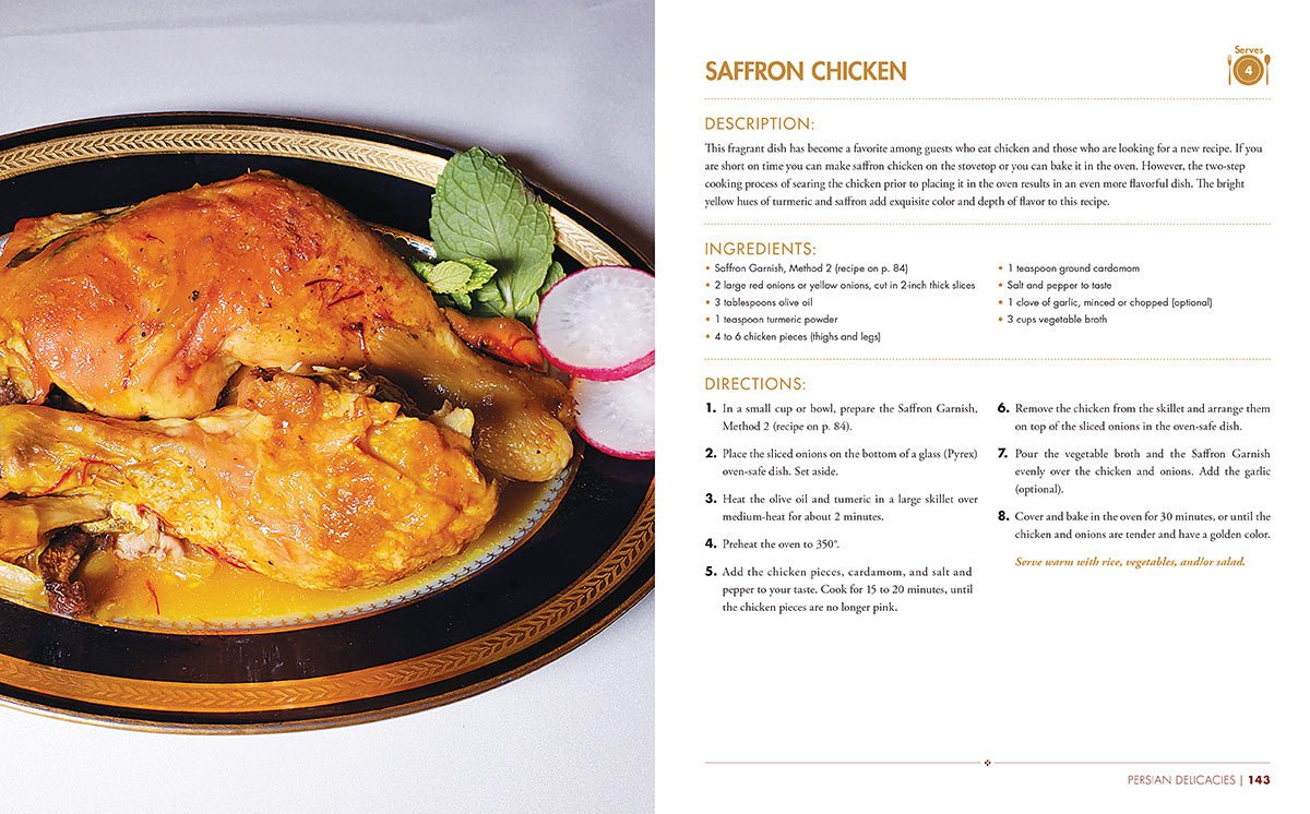 Saffron chicken recipe featured on Persian delicacies Jewish foods special occasions